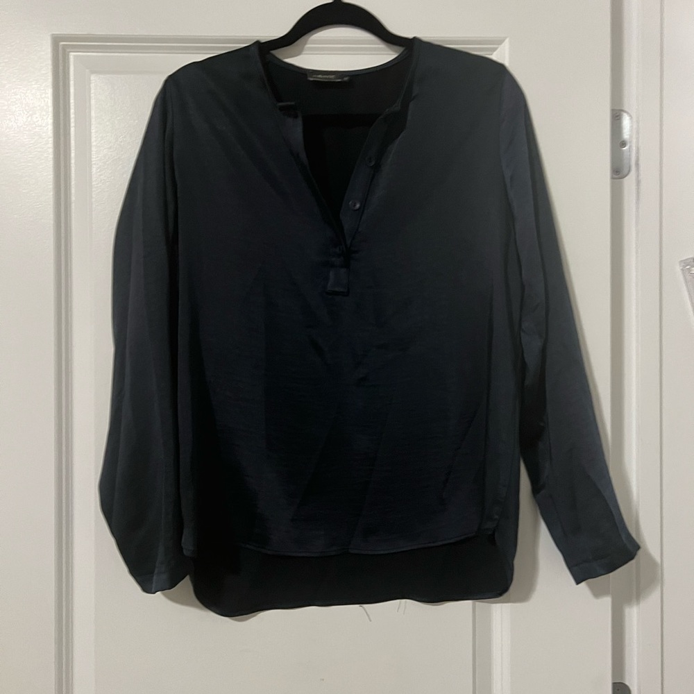 Navy blue satin top